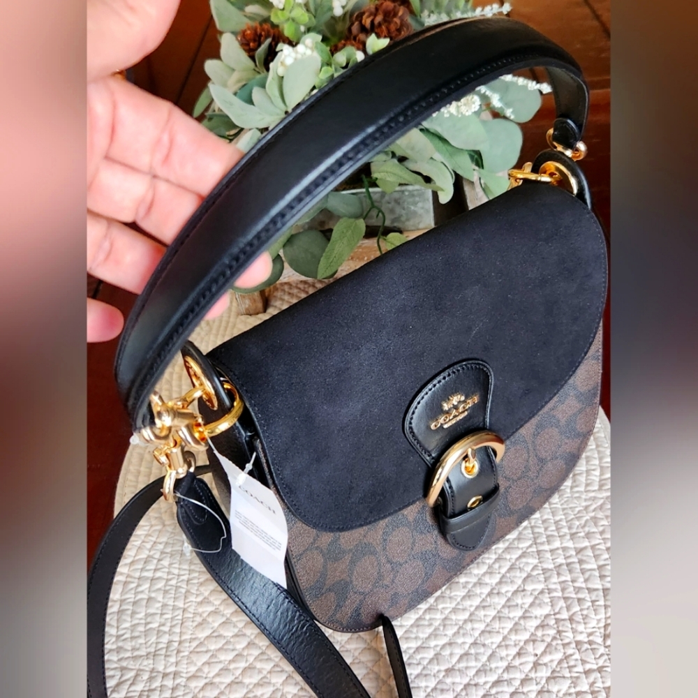 Coach black/brown Kleo shoulder purse and Crossbody